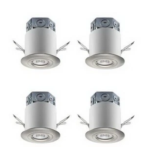 4 inch LED Recessed Can with Brushed Nickel Trim 4 Pack - Picture 1 of 1