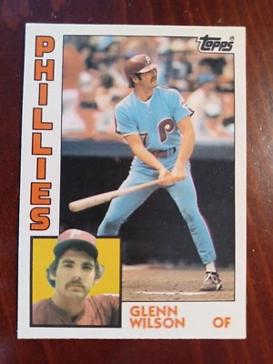GLENN WILSON 1984 Topps Traded # 129T MLB baseball card PHILADELPHIA PHILLIES 84 - Image 1 of 3
