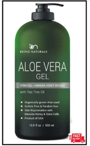 Aloe Vera Gel - aus 100% reiner Bio Aloe angereichert mit Manuka Honig, Stammzellen - Bild 1 von 3