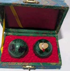 Vintage Chinese Healthy Therapy Chrom 2 Kugeln Set /40mm/Übung - Bild 1 von 4