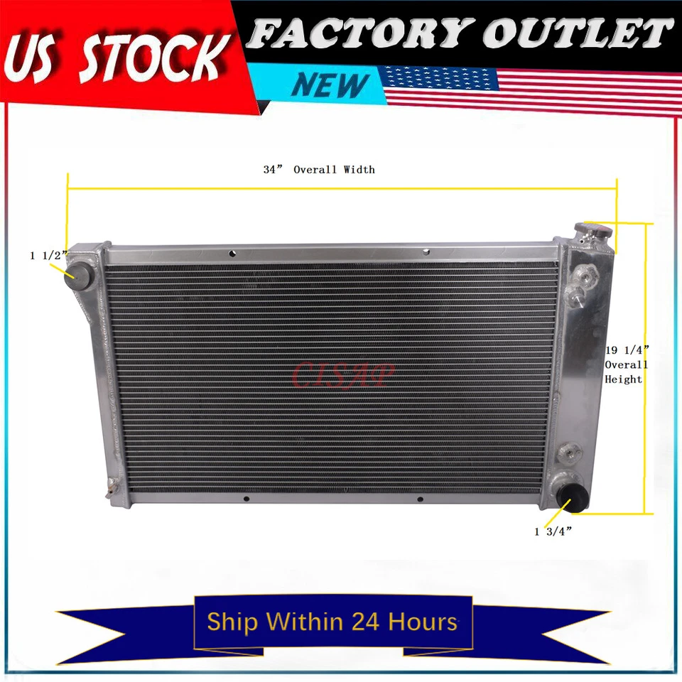 Radiador todo aluminio para GMC 1968-1972 C15/C1500 Suburban C25/C2500 3 filas Foto 1 de 4