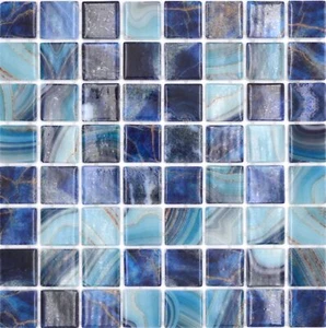 Mosaico de piscina mosaico de piscina mosaico de vidrio azul real cambiante pared brillante Bo.. - Imagen 1 de 6