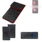 Felt Case for nubia Red Magic 3S dark gray red edges Cover bag Pouch