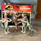 Lot vintage Jurassic Park 1993 Kenner Dilophosaurus carton complet