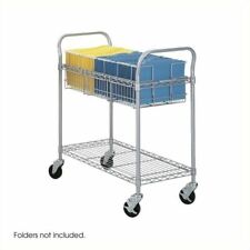 Safco 5236GR 36" Wire Mail Cart - Gray