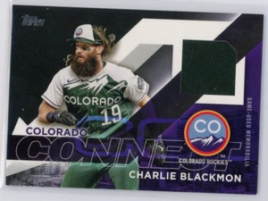 2024 Topps BB SERIES 2 CHARLIE BLACKMON City Connect Relic Card Patch  #CC2-CB - Picture 1 of 2