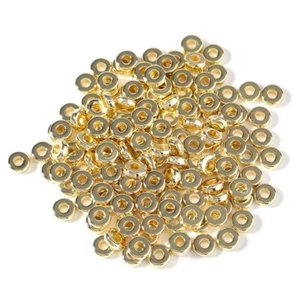 100 x loose Gold spacer beads acrylic plastic 8mm x 2mm metallic finish AU stock - Picture 1 of 2