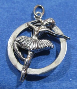Colgante bailarina de plata esterlina BEAU ~ Hecho en EE. UU. ~ Beaucraft Prov. RI - Imagen 1 de 4