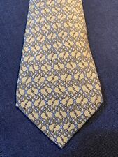 Hermes Yellow Patterned Silk Tie