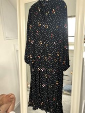 M&S Black Floral Midi Dress 6 Fashion Bloggers