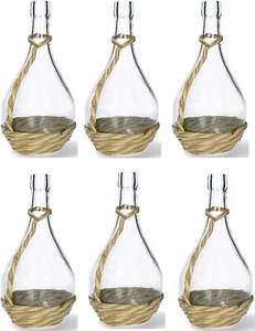 6 X 2L Flasche + EKO Korb GLASBALLON Weinballon GLASFLASCHE Flasche Gallone - Bild 1 von 9