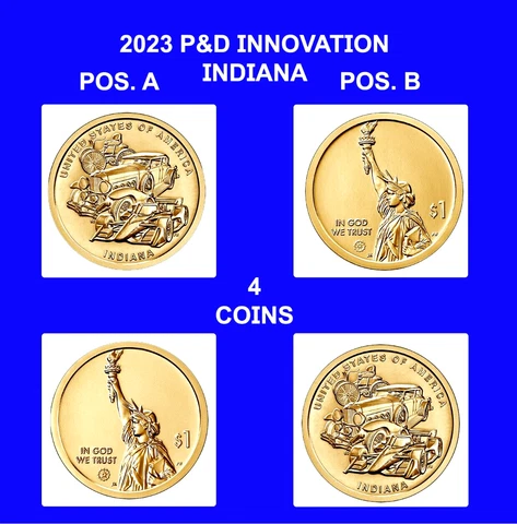 2023 P & D INDIANA American Innovation POS.A POS.B (4) COINS Cover