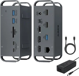 USB-C Docking Station Triple Monitor 15 in 1 Dual HDMI DP 4K @ 60Hz 8x USB, RJ45 - Bild 1 von 7