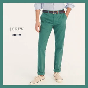 $89 - NUEVO J. Pantalón chino elástico de ajuste recto Crew 770, verde farola - 30x32 - Imagen 1 de 8