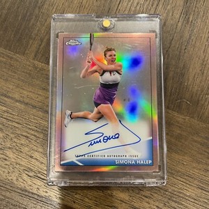 Simona Halep 2021 Topps Chrome Tennis /10 Bronze Refractor RARE!  On Card AUTO