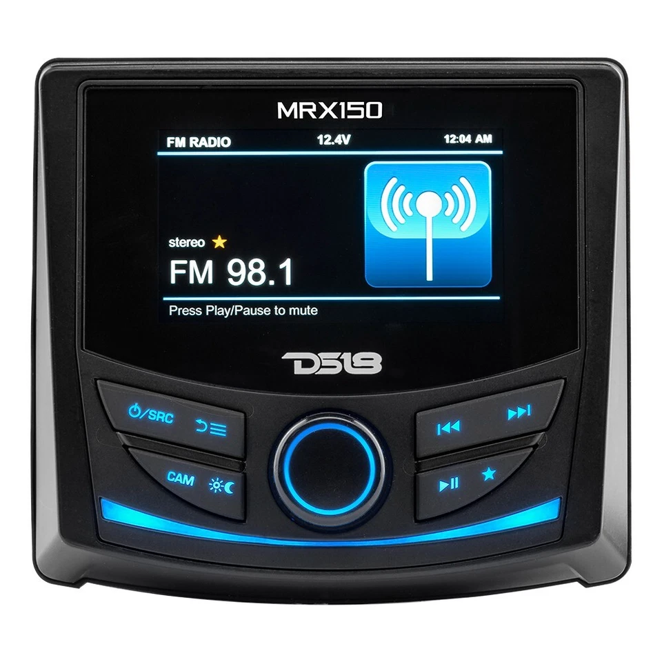 DS18 MRX150 Marine and Powersports Head Unit Color Screen with Bluetooth USB AUX - Image 1 of 4