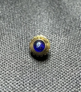 Genuine Cartier Crown Gold Plate With Blue Sapphire Stone 4.4 mm Tube 1.6 mm C25 - Foto 1 di 7