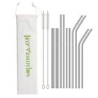 Stainless Steel Straw Food Grade Reusable Metal Drinking Straw Set With 2 Cleani