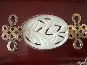 Jewelry Chinese Wood Brass Box Treasure Pouch Vintage 11 - Imagen 1 de 11