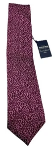 Herren Krawatte aus reiner Seide T.M LEWIN Burgund & Pflaume handgefertigt abstrakter Druck 6,5 cm - Bild 1 von 6