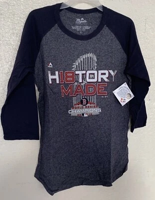 NEW Boston Red Sox 2018 World Series Champ History Made Women's 3/4 Sleeve 2XL - Image 1 of 4