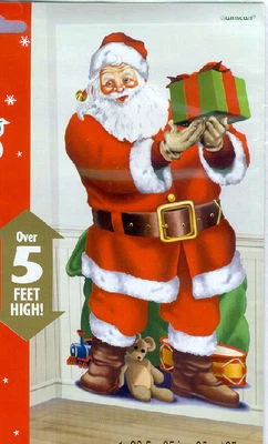 SANTA CLAUS Scene Setter Christmas party wall decoration kit over 5' eve gifts - Image 1 of 3
