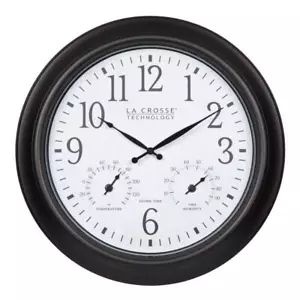 La Crosse Technology Wall Clocks 18"Hx18"W Plastic Glass AA Atomic Modern Brown - Picture 1 of 8