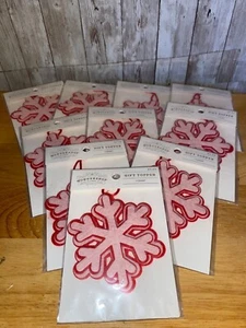 Set of 10 Wondershop by Target Gift Toppers Pink & Red Snowflakes Christmas - Picture 1 of 6