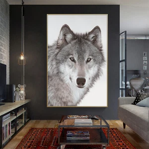 Animal Art Wolf Paint Silk Canvas Poster Wall Print Decor Unframed A1034 - Picture 1 of 8
