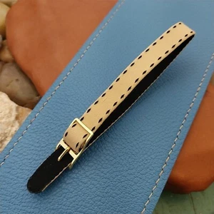 10mm Eulit Classic Perlon Ladies Tan Single Pass 1960s Vintage Watch Band - Picture 1 of 5