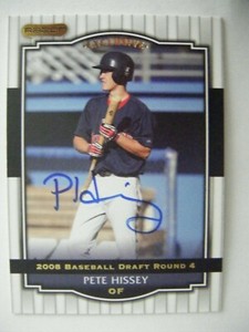 PETE HISSEY signed RC RED SOX 2008 Razor baseball card AUTO KENNETT SQUARE PA 37
