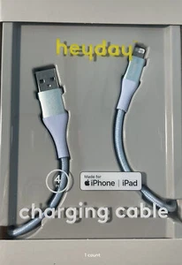 New heyday USB-A Charging Cable for iPhone/iPad, Braided, MFI Certified Blue - Picture 1 of 8