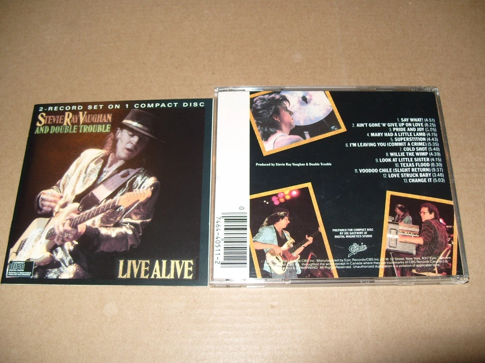 Stevie Ray Vaughan And Double Trouble–Live Alive 1986 EARLY CD +INLAYS EXCELLENT - Image 1 of 3