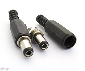 100 pz 2,5 x 5,5 mm 2,5 mm DC connettore di saldatura spina maschio copertura in plastica - Foto 1 di 4