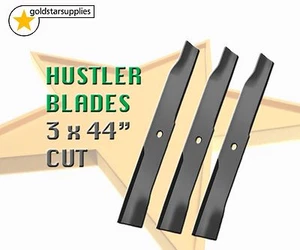 ZERO TURN BAR BLADES X 3 TO SUIT 44" HUSTLER MOWERS - Picture 1 of 1