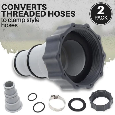 2x Adapter A Pumpe Schlauch Innengewin Spezialadapter Für INTEX Swimming Pool - Bild 1 von 4