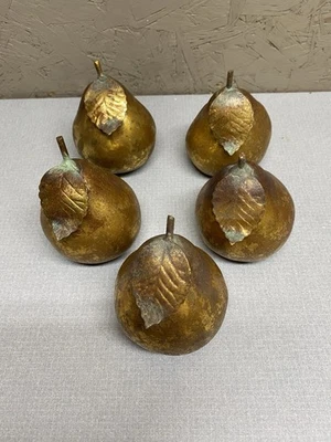 Colección Vintage Decorativas Peras Doradas Dep’t 56 Raras. ¡Juego de 5! Foto 1 de 4