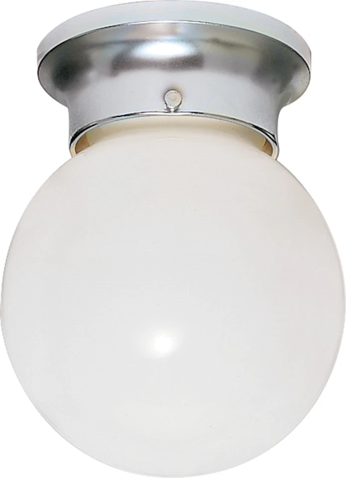 Nuvo Lighting 1 Luz 8" Accesorio de Techo Bola Blanca, Cromo Pulido - SF77-111 Foto 1 de 1
