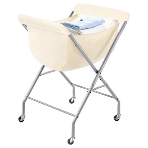 Laundry Cart with Wheels, 33”H Easy Rolling Laundry Hamper with Removable Lin... - Picture 1 of 8