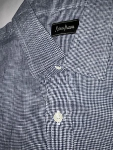NWOT Neiman Marcus Short Sleeve Linen Shirt - Size Medium - Picture 1 of 10