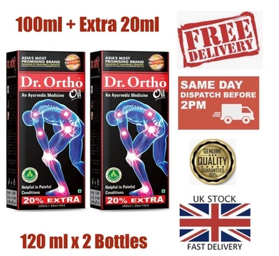 DR ORTHO 🇬🇧 120 ml x 2 Dr. Ortho Oil Ayurvedic Oil Muscles Back Knee Joint Neck Pain