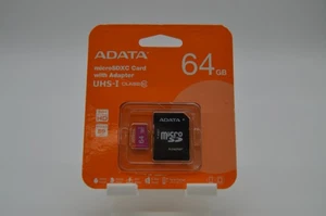 ADATA 64GB Premier MicroSD High-Capacity Class 10/UHS-I AUSDX64GUICL10-RA1 - Picture 1 of 3