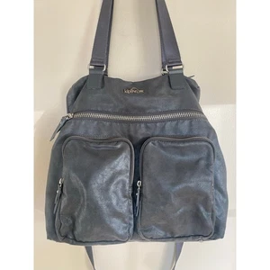 Bolso para Laptop Kipling Camryn Grande Gris Metálico Bolso de Mano Viaje Trabajo Informal - Imagen 1 de 11