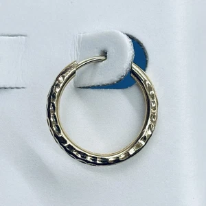 One Single 14k Yellow Gold Diamond Cut Round Hoop Earring - Picture 1 of 4