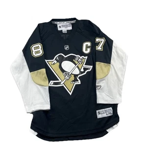 Maglia Sidney Crosby Reebok Pittsburgh Penguins ragazzo L/XL #87 nera CCM - Foto 1 di 12