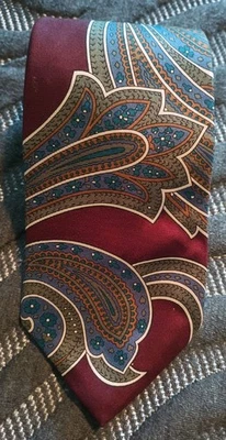 Corbata Christian Dior Monsieur Borgoña Seda Hecha en Italia Foto 1 de 3