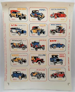 Hoja de calcomanías de tobogán de agua pegatina soviética vintage, 15 piezas de autos por hoja - Imagen 1 de 1