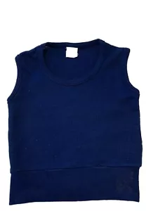 Chevron Sweater Vest Boys Size 5 Navy Round -Neck School Uniform Sleeveless - Picture 1 of 4