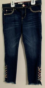 Girls Jordache Rainbow Pocket Stiching Rainbow Laced Bottoms Size 8 - Picture 1 of 7