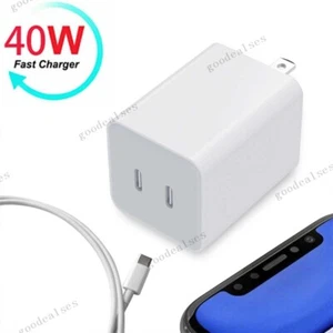 40W PD Fast Charging USB Type C Wall Charger Adapter For iPhone 12 13 14 15 Pro - Picture 1 of 19